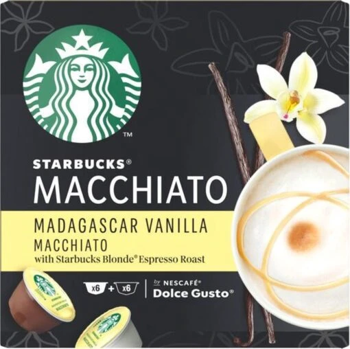 Starbucks By Dolce Gusto Capsules Madagascar Vanilla Macchiato- 3 Doosjes à 12 Koffiecups -Koffiebenodigdheden Winkel 1200x1195 2