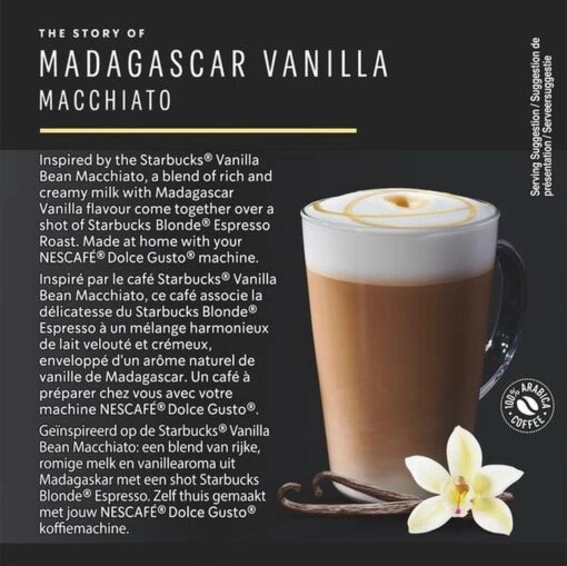 Starbucks By Dolce Gusto Capsules Madagascar Vanilla Macchiato- 3 Doosjes à 12 Koffiecups -Koffiebenodigdheden Winkel 1200x1198 2