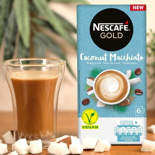 Nescafé Gold Coconut Macchiato Oploskoffie - 6 Doosjes à 6 Zakjes -Koffiebenodigdheden Winkel 1200x1200 110