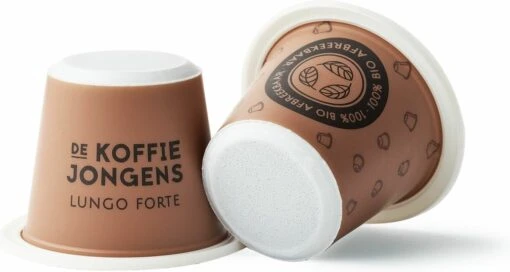 De Koffiejongens - Lungo Forte - Nespresso Cups - 100% Biologisch Afbreekbaar - 6x10 Cups - Nespresso Compatible -Koffiebenodigdheden Winkel