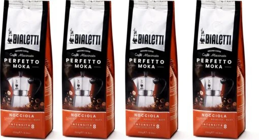 Bialetti Moka Hazelnut Gemalen Koffie - 4x 250 Gram -Koffiebenodigdheden Winkel