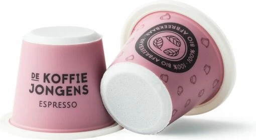 Nespresso Cups - De Koffiejongens - Espresso - 100% Biologisch Afbreekbaar - 60 Cups - 100% Nespresso Compatible -Koffiebenodigdheden Winkel 1200x656 1