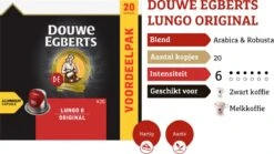 Douwe Egberts Lungo Original Koffiecups - Intensiteit 6/12 - 10 X 20 Capsules -Koffiebenodigdheden Winkel 1200x674