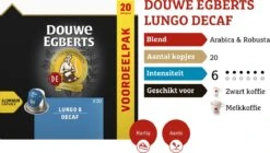 Douwe Egberts Lungo Decaf (6) - 10 X 20 Koffiecups -Koffiebenodigdheden Winkel 1200x681