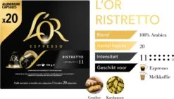 L'OR Espresso Ristretto Koffiecups - Intensiteit 11/12 - 10 X 20 Capsules -Koffiebenodigdheden Winkel 1200x685