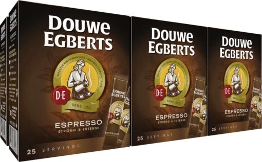 Douwe Egberts Espresso Sticks Oploskoffie - 6 X 25 Zakjes -Koffiebenodigdheden Winkel