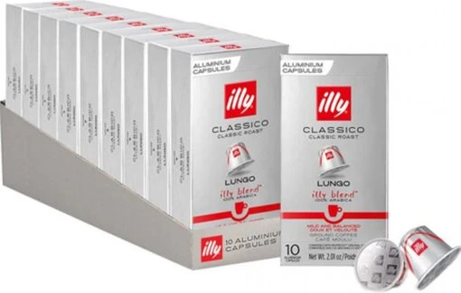 Illy Lungo Classico Koffiecups - Intensiteit 5/9 - 10 X 10 Capsules -Koffiebenodigdheden Winkel 1200x764 1