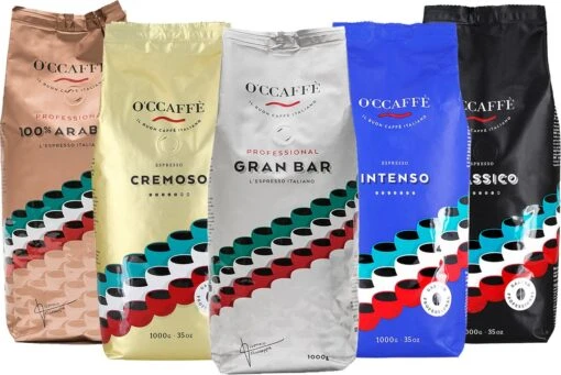 O'ccaffè - Premium Italiaanse Koffiebonen | Professional | Proefpakket XXL | 5 X 1kg | Barista Kwaliteit -Koffiebenodigdheden Winkel