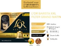 L'OR BARISTA XXL Filter Grand Matin (5) - 5 X 10 Koffiecups -Koffiebenodigdheden Winkel 1200x913