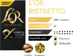 L'OR Espresso Ristretto (11) - 10 X 10 Koffiecups -Koffiebenodigdheden Winkel 1200x921