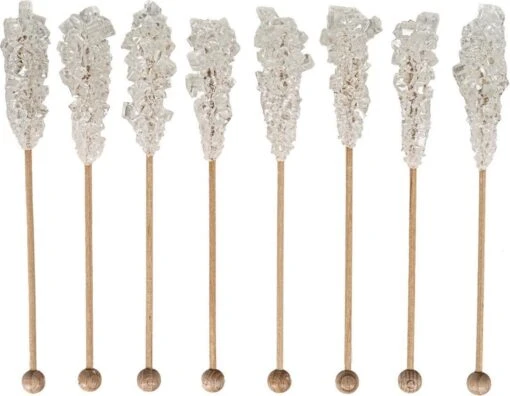 Luxe Kandijsticks - 10 Stuks - Thee - Koffie – Drank – Feest - Kandij - Sticks - Koffiesuiker - Kandij Sticks - Tafelversiering - Cadeau – Gift – Suikersticks – Cocktail - Wit - Kandijsuiker - Feestdagen - Hightea -Koffiebenodigdheden Winkel