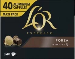 L'OR Espresso Forza Koffiecups - Intensiteit 9/12 - 4 X 40 Capsules -Koffiebenodigdheden Winkel 1200x942 1