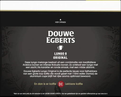 Douwe Egberts Lungo Original Koffiecups (6) - 5 X 40 Koffiecups -Koffiebenodigdheden Winkel 1200x966 1