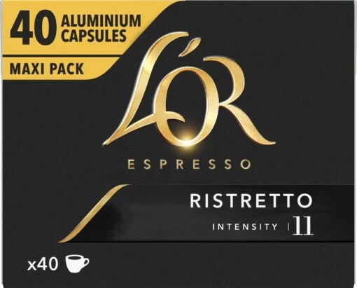 L'OR Espresso Ristretto Koffiecups - Intensiteit 11/12 - 4 X 40 Capsules -Koffiebenodigdheden Winkel 1200x966 2