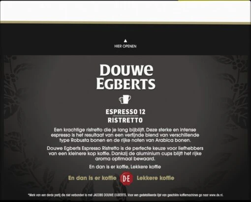 Douwe Egberts Espresso Ristretto Koffiecups (12) - 5 X 40 Koffiecups -Koffiebenodigdheden Winkel 1200x966 3