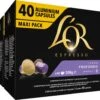 L'OR Lungo Profondo Koffiecups - Intensiteit 8/12 - 4 X 40 Capsules -Koffiebenodigdheden Winkel 1200x984