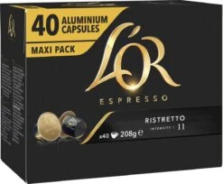 L'OR Espresso Ristretto Koffiecups - Intensiteit 11/12 - 4 X 40 Capsules -Koffiebenodigdheden Winkel 1200x989