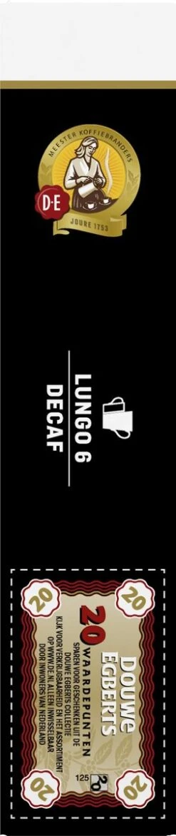 Douwe Egberts Lungo Decaf (6) - 10 X 20 Koffiecups -Koffiebenodigdheden Winkel 253x1200