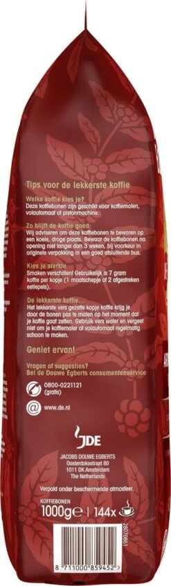 Douwe Egberts Aroma Rood Koffiebonen - 4 X 1000 Gram - Extra Grote Verpakking -Koffiebenodigdheden Winkel 350x1200