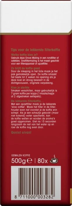 Douwe Egberts Aroma Rood Grove Maling Filterkoffie - 6 X 500 Gram -Koffiebenodigdheden Winkel 421x1200