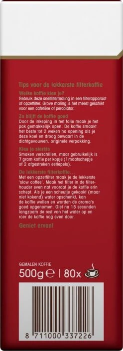 Douwe Egberts Aroma Rood Donker Filterkoffie - 6 X 500 Gram -Koffiebenodigdheden Winkel 421x1200 4