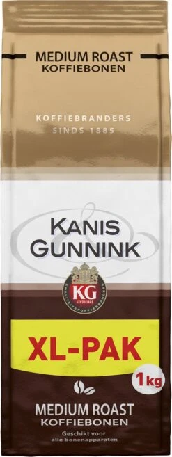 Kanis & Gunnink Medium Roast Koffiebonen - 4 X 1000 Gram - Voordeelverpakking -Koffiebenodigdheden Winkel 451x1200