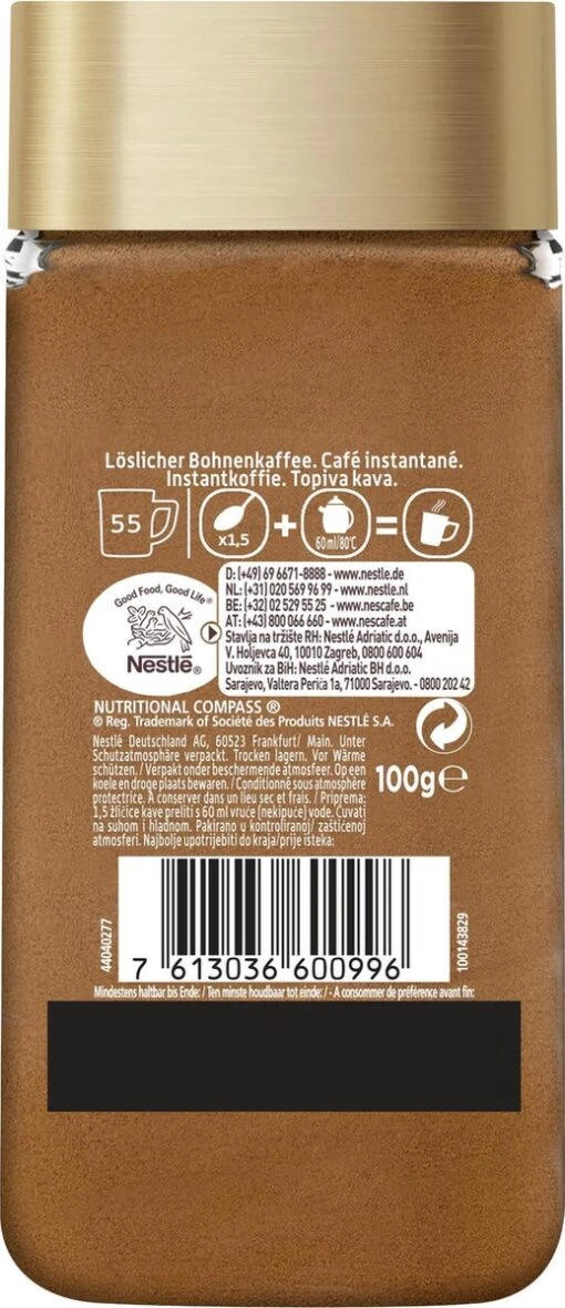 Nescafé Gold Espresso Oploskoffie - 6 Potten à 100 Gram -Koffiebenodigdheden Winkel 518x1200 1