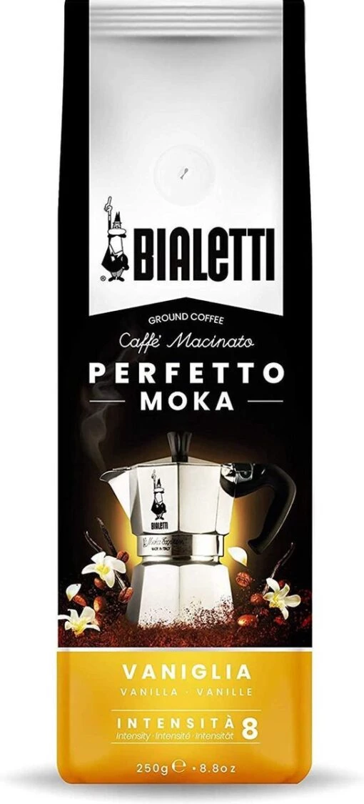 Bialetti Perfetto Moka Vaniglia (vanille) Gemalen Koffie – 250gr -Koffiebenodigdheden Winkel