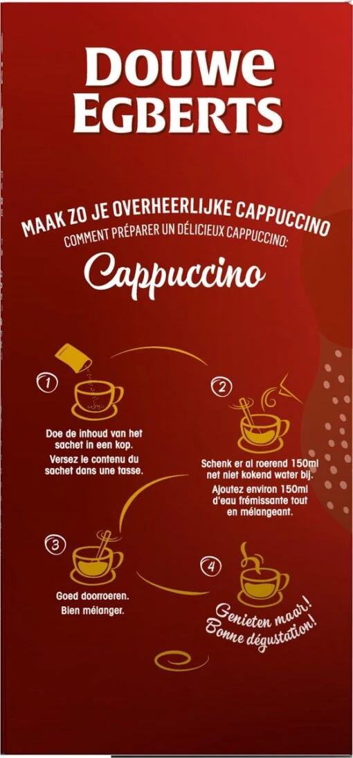 Douwe Egberts Verwenkoffie Cappuccino Oploskoffie - 5 X 10 Zakjes -Koffiebenodigdheden Winkel