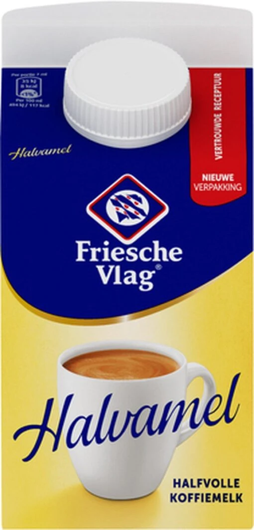 Friesche Vlag Koffiemelk Halvamel - 18 X 455 ML -Koffiebenodigdheden Winkel 575x1200 2