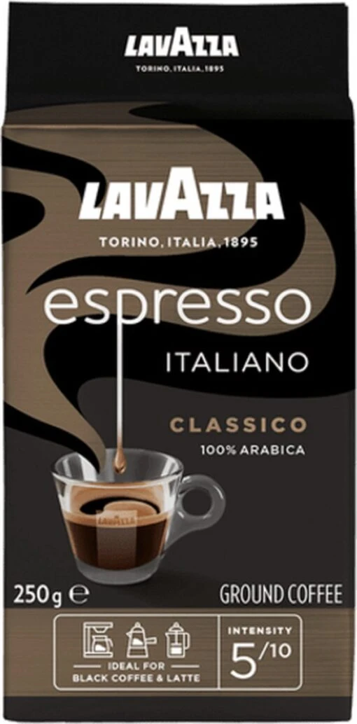 Lavazza Espresso Italiano Classico Gemalen / Filterkoffie - 8 X 250 Gram -Koffiebenodigdheden Winkel 592x1200 1