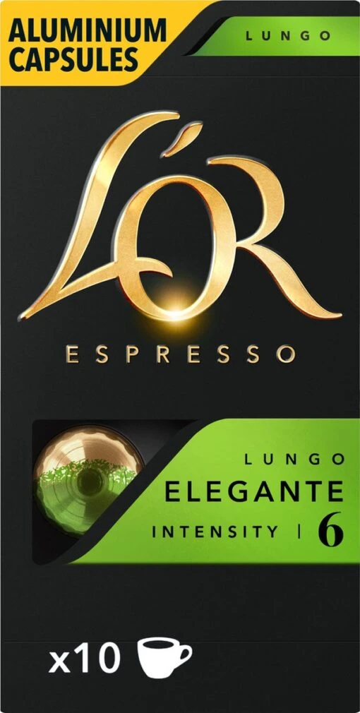 L'OR Lungo Elegante Koffiecups - Intensiteit 6/12 - 10 X 10 Capsules -Koffiebenodigdheden Winkel 606x1200 3