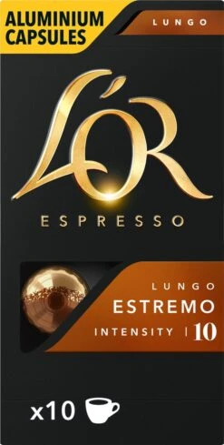 L'OR Lungo Estremo Koffiecups - Intensiteit 10/12 - 10 X 10 Capsules -Koffiebenodigdheden Winkel 606x1200 5