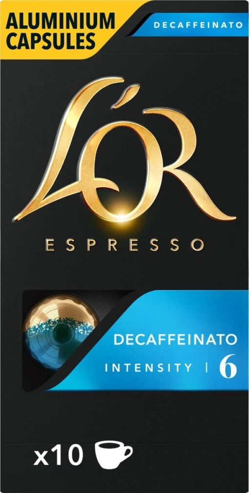 L'OR Espresso Decaffeinato Koffiecups - Intensiteit 6/12 - 10 X 10 Capsules -Koffiebenodigdheden Winkel 607x1200 10