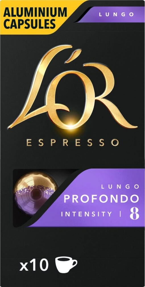 L'OR Lungo Profondo Koffiecups - Intensiteit 8/12 - 10 X 10 Capsules -Koffiebenodigdheden Winkel 607x1200 12