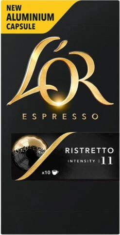 L'OR Espresso Ristretto (11) - 10 X 10 Koffiecups -Koffiebenodigdheden Winkel 611x1200