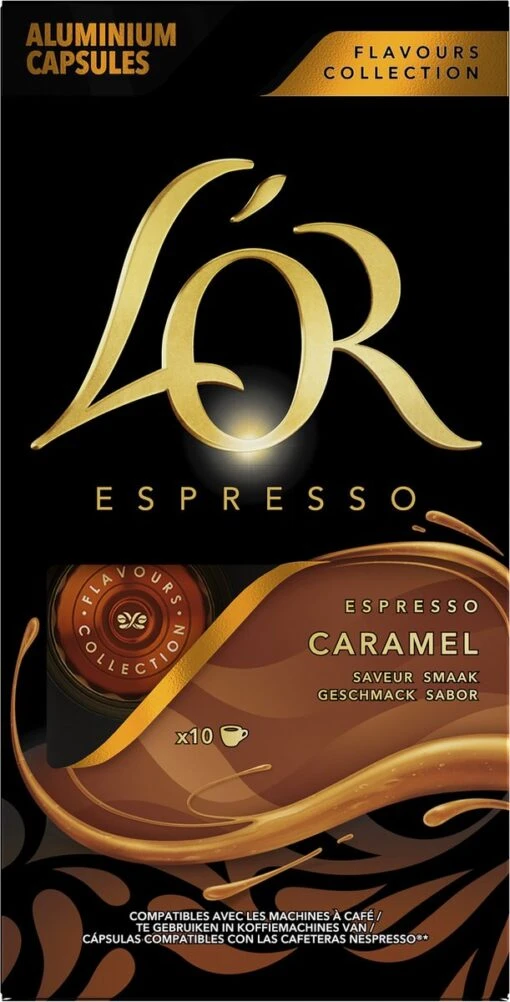 L'OR Espresso Caramel Koffiecups - 10 X 10 Capsules -Koffiebenodigdheden Winkel 611x1200 3