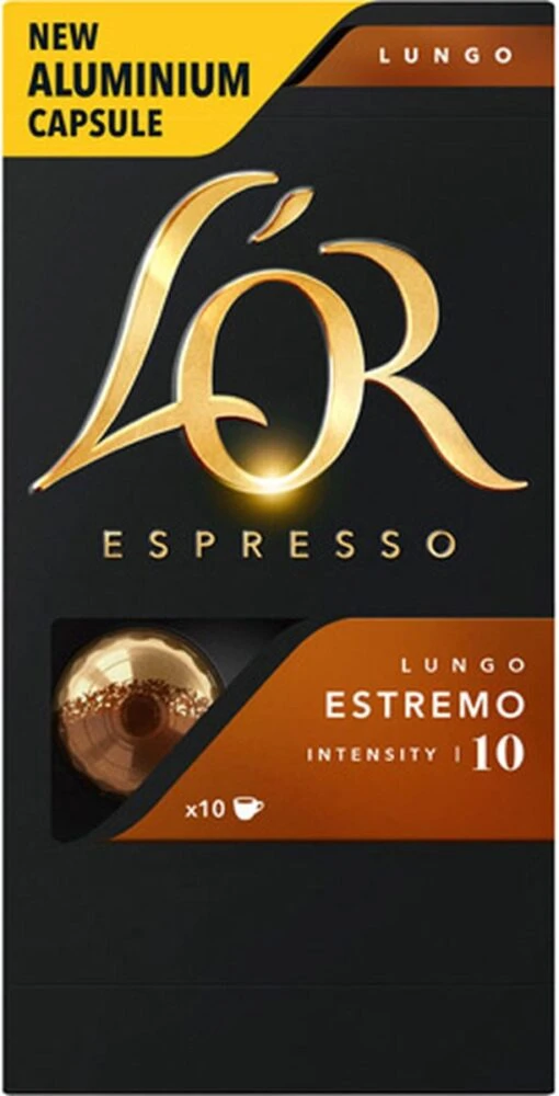 L'OR Lungo Estremo Koffiecups - Intensiteit 10/12 - 10 X 10 Capsules -Koffiebenodigdheden Winkel 612x1200 1