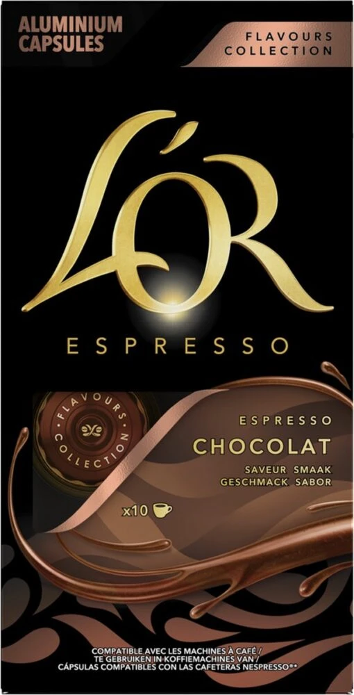 L'OR Espresso Chocolat Koffiecups - 10 X 10 Capsules -Koffiebenodigdheden Winkel 612x1200 2