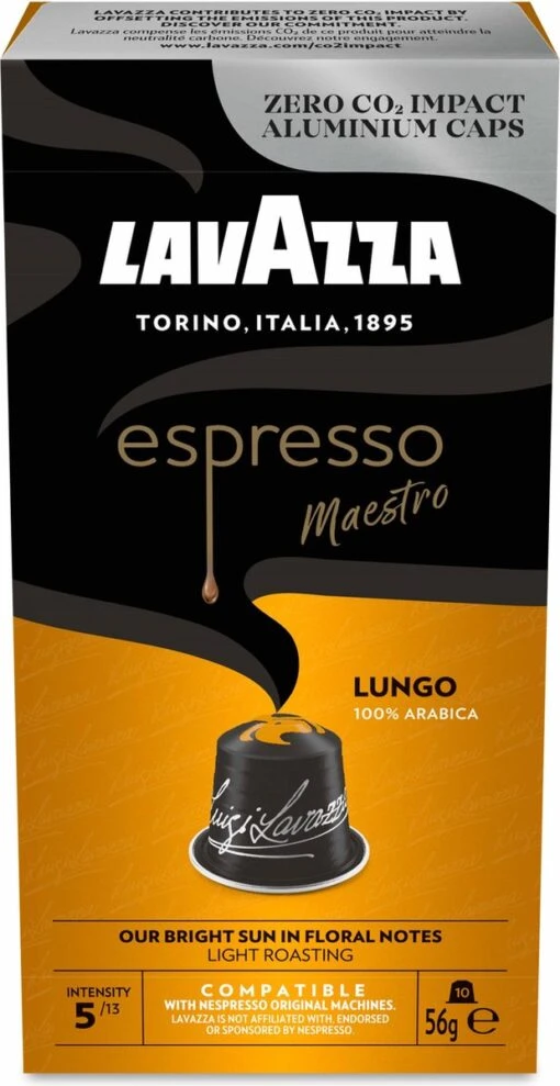 Lavazza Espresso Lungo - Aluminium Nespresso Capsules - 10 Stuks -Koffiebenodigdheden Winkel 619x1200 2