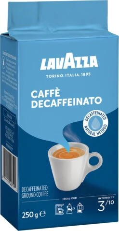 Lavazza Caffe Decaffeinato Filterkoffie - 250 Gram X8 -Koffiebenodigdheden Winkel 620x1200 1