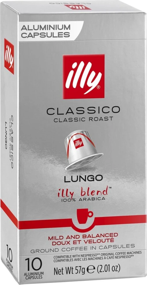 Illy Lungo Classico Koffiecups - Intensiteit 5/9 - 10 X 10 Capsules -Koffiebenodigdheden Winkel 621x1200 1