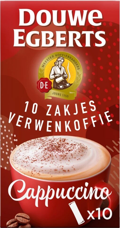 Douwe Egberts Verwenkoffie Cappuccino Oploskoffie - 5 X 10 Zakjes -Koffiebenodigdheden Winkel