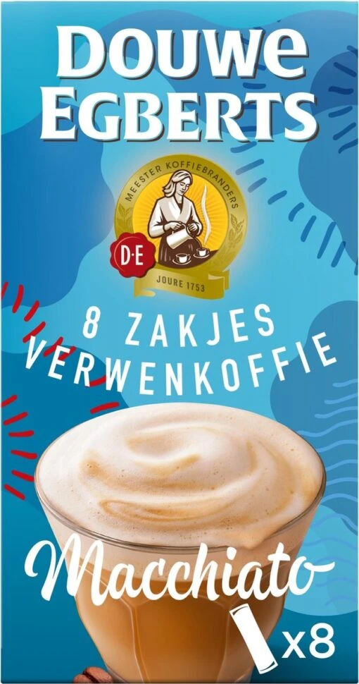 Douwe Egberts Verwenkoffie Latte Macchiato Oploskoffie - 5 X 8 Zakjes -Koffiebenodigdheden Winkel