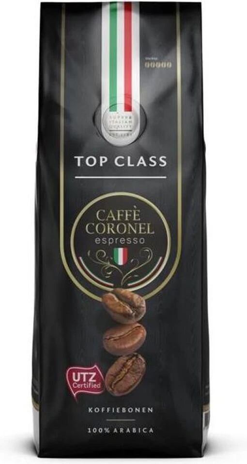 Caffe Coronel Top Class Koffiebonen - 1 Kg -Koffiebenodigdheden Winkel 641x1200 1