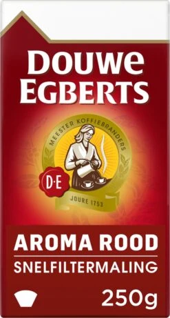 Douwe Egberts Aroma Rood Filterkoffie - 24 X 250 Gram -Koffiebenodigdheden Winkel 643x1200 3