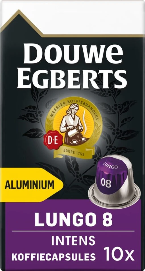 Douwe Egberts Lungo Intens Koffiecups - Intensiteit 8/12 - 10 X 10 Capsules -Koffiebenodigdheden Winkel