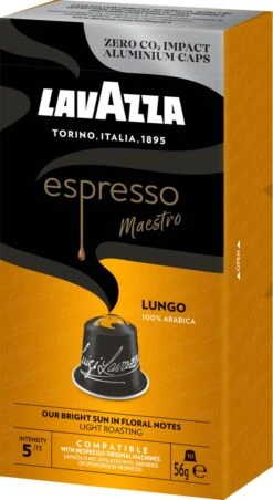 Lavazza Espresso Lungo - Aluminium Nespresso Capsules - 10 Stuks -Koffiebenodigdheden Winkel 656x1200 1