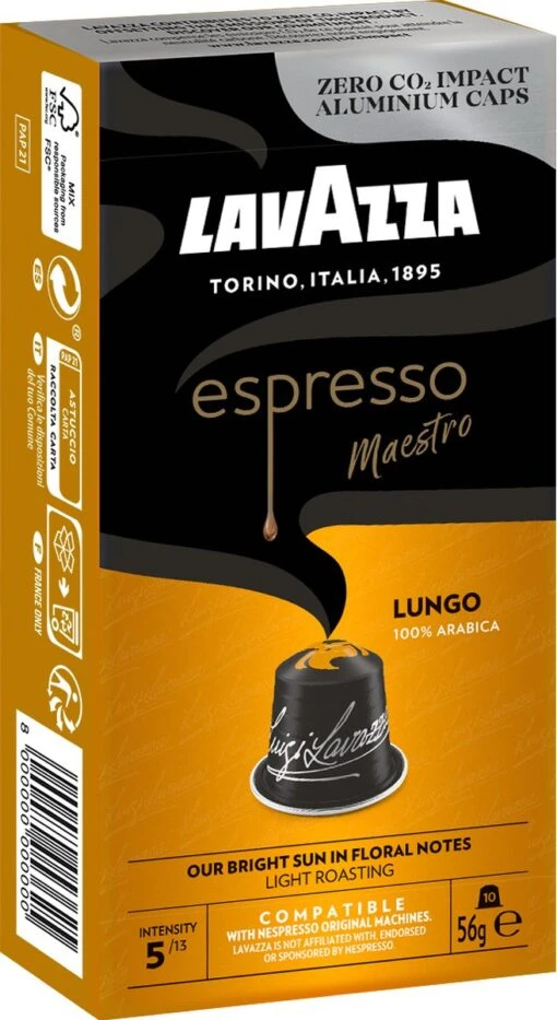 Lavazza Espresso Lungo - Aluminium Nespresso Capsules - 10 Stuks -Koffiebenodigdheden Winkel