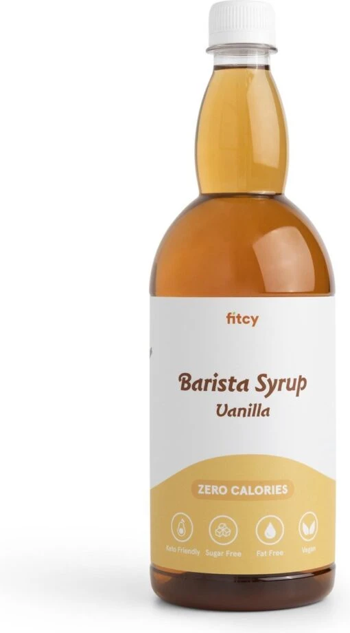 Fitcy | Koffiesiroop | Vanille | Barista Syrup | Zero | Vegan | Vetvrij | Suikervrij | Keto-vriendelijk | Koffie | Siroop | 1L -Koffiebenodigdheden Winkel 665x1200 3